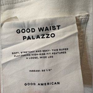 Good American Good Waist Palazzo White Size 8 / 29 NWT